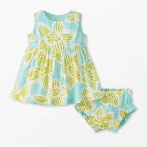 Charming Floral Diaper Cover Set - Light Blue and Lime